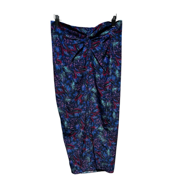 🌻NEW w/tags The Kooples Silk Feather Print Skirt Flowy Designer Size 1 US Small - Picture 5 of 11